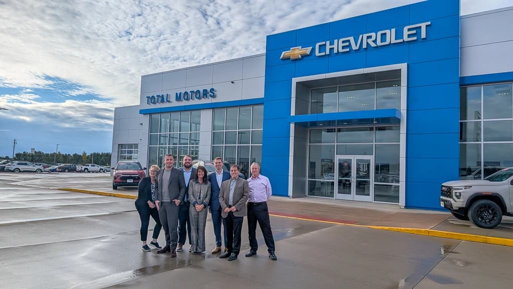 Team at Le Mars Chevy GMC CDJR dealership in rural Iowa